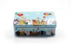 Rect Tin Container Asst Animal Design 11.5 cm-C