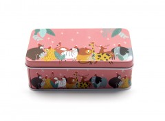 Rect Tin Container Asst Animal Design 11.5 cm-E