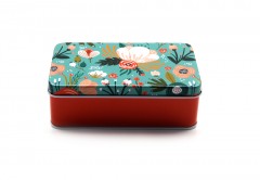 Rect Tin Container Asst Flower Design 11.5 cm-B