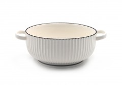 Nordic Ceramic Dish w/Handle White 19.5CM