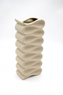 Ceramic Modern Flower Vase Zigzag 12Cm,(Beige)