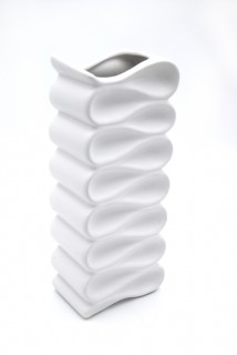 Ceramic Modern Flower Vase Zigzag 12Cm,(White)