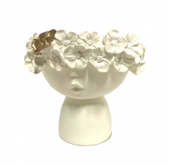Nordic head flower vase 16CM WHITE