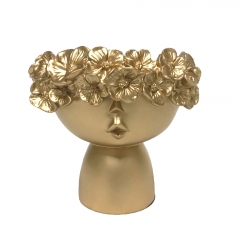 Nordic head flower vase 16CM GOLD