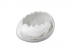 Marble Finish Ceramic Bowl Egg Shape 21Cm