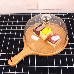 Wood Base Cake Stand With Handle M 32Cm