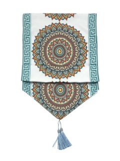 Table Runner White Mandala 35x183 cm