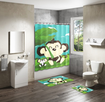 Shower Curtain&Bath Mat Sets-0