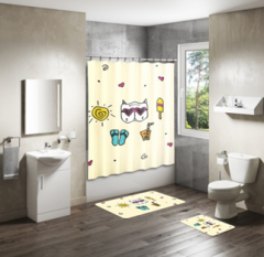 Shower Curtain&Bath Mat Sets-6