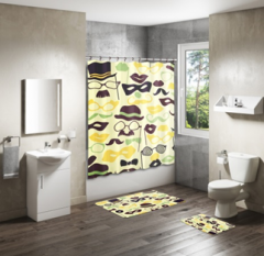 Shower Curtain&Bath Mat Sets-8