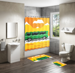 Shower Curtain&Bath Mat Sets-11