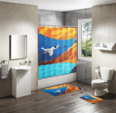 Shower Curtain&Bath Mat Sets-94