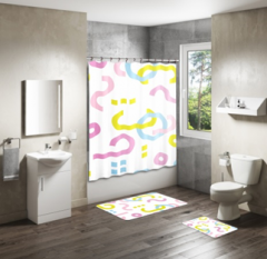 Shower Curtain&Bath Mat Sets-134