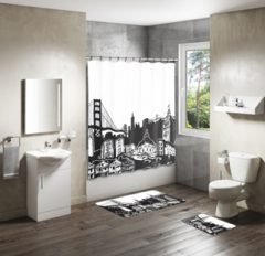 Shower Curtain&Bath Mat Sets-158