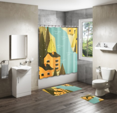 Shower Curtain&Bath Mat Sets-253