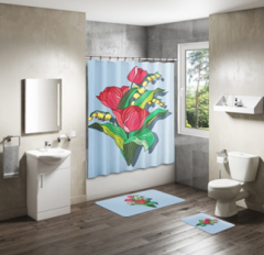 Shower Curtain&Bath Mat Sets-266