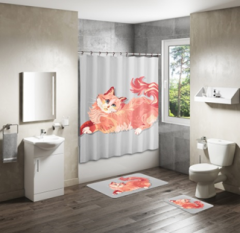Shower Curtain&Bath Mat Sets-279