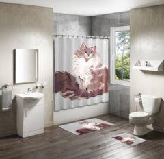 Shower Curtain&Bath Mat Sets-287