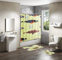 Shower Curtain&Bath Mat Sets-321