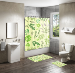 Shower Curtain&Bath Mat Sets-333