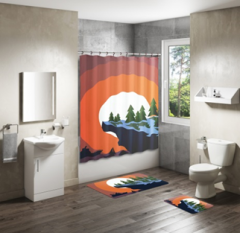 Shower Curtain&Bath Mat Sets-335