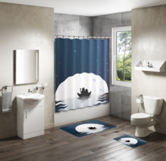 Shower Curtain&Bath Mat Sets-337