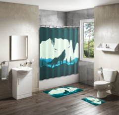 Shower Curtain&Bath Mat Sets-338