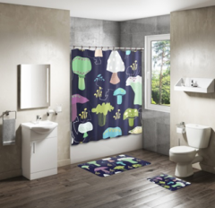 Shower Curtain&Bath Mat Sets-340