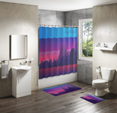 Shower Curtain&Bath Mat Sets-344