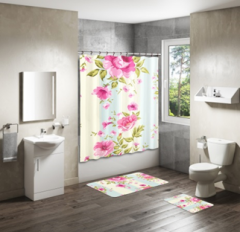 Shower Curtain&Bath Mat Sets-359