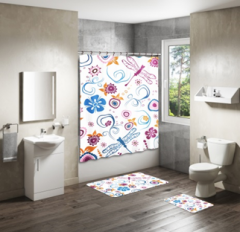 Shower Curtain&Bath Mat Sets-362