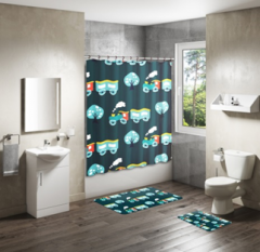 Shower Curtain&Bath Mat Sets-369