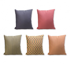 Set of 5 Cushion Cover - 50% Cotton 50% Polyester- 45x45cm (each)-3