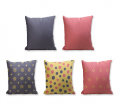 Set of 5 Cushion Cover - 50% Cotton 50% Polyester- 45x45cm (each)-4