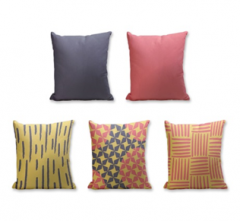 Set of 5 Cushion Cover - 50% Cotton 50% Polyester- 45x45cm (each)-10