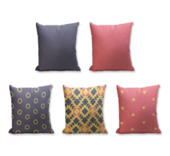 Set of 5 Cushion Cover - 50% Cotton 50% Polyester- 45x45cm (each)-13