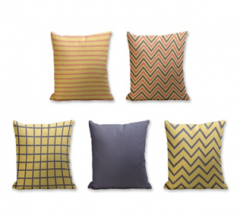 Set of 5 Cushion Cover - 50% Cotton 50% Polyester- 45x45cm (each)-15