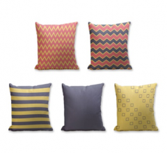 Set of 5 Cushion Cover - 50% Cotton 50% Polyester- 45x45cm (each)-17