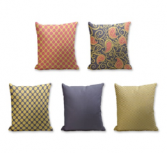 Set of 5 Cushion Cover - 50% Cotton 50% Polyester- 45x45cm (each)-19