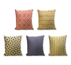 Set of 5 Cushion Cover - 50% Cotton 50% Polyester- 45x45cm (each)-20