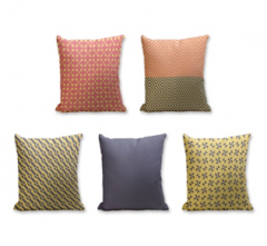 Set of 5 Cushion Cover - 50% Cotton 50% Polyester- 45x45cm (each)-21