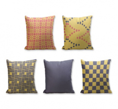 Set of 5 Cushion Cover - 50% Cotton 50% Polyester- 45x45cm (each)-22