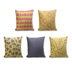 Set of 5 Cushion Cover - 50% Cotton 50% Polyester- 45x45cm (each)-23