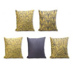 Set of 5 Cushion Cover - 50% Cotton 50% Polyester- 45x45cm (each)-25