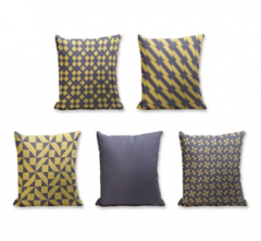 Set of 5 Cushion Cover - 50% Cotton 50% Polyester- 45x45cm (each)-26