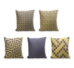 Set of 5 Cushion Cover - 50% Cotton 50% Polyester- 45x45cm (each)-27