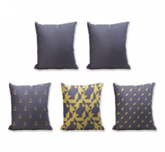 Set of 5 Cushion Cover - 50% Cotton 50% Polyester- 45x45cm (each)-28