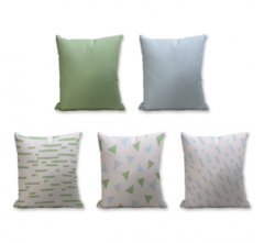 Set of 5 Cushion Cover - 50% Cotton 50% Polyester- 45x45cm (each)-30