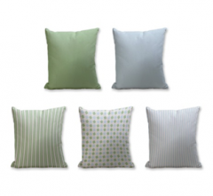 Set of 5 Cushion Cover - 50% Cotton 50% Polyester- 45x45cm (each)-32