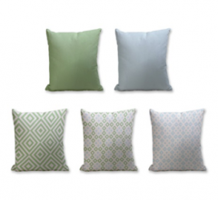 Set of 5 Cushion Cover - 50% Cotton 50% Polyester- 45x45cm (each)-34